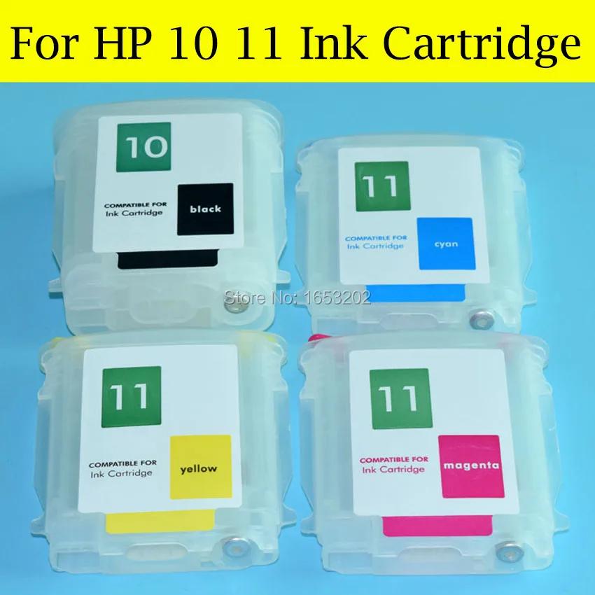 4 шт./лот пустой чернильный картридж для HP 10 11 с чипом ARC Bussiness струйный принтер 1000