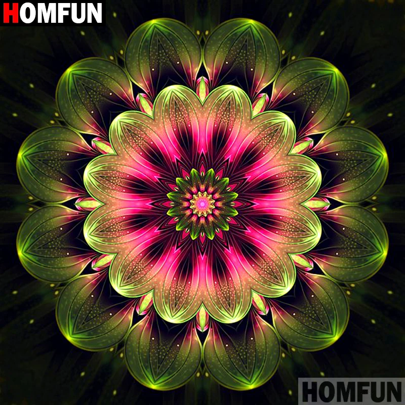 Алмазная 5D картина Homfun Мандала цветок вышивка крестиком полное покрытие
