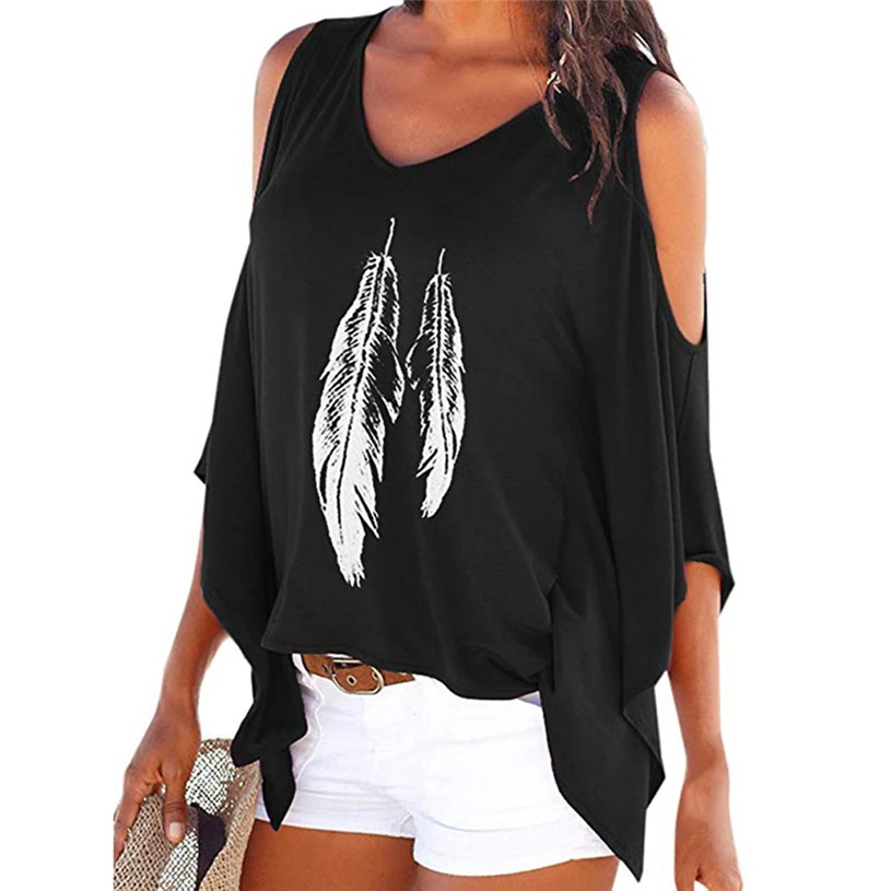 Женские футболки с открытыми плечами осенние модные топы 2018 женские новые