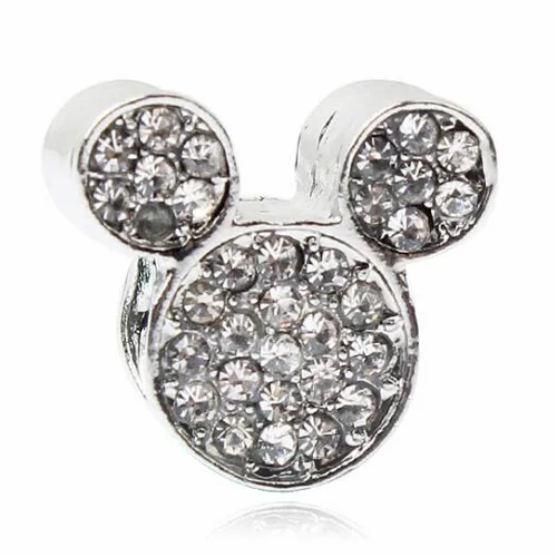 Btuamb Luxurious Star Flower Love Heart Crystal Mickey Cartoon Charm Beads Fit Pandora Bracelets & Bangles for Women DIY Making |