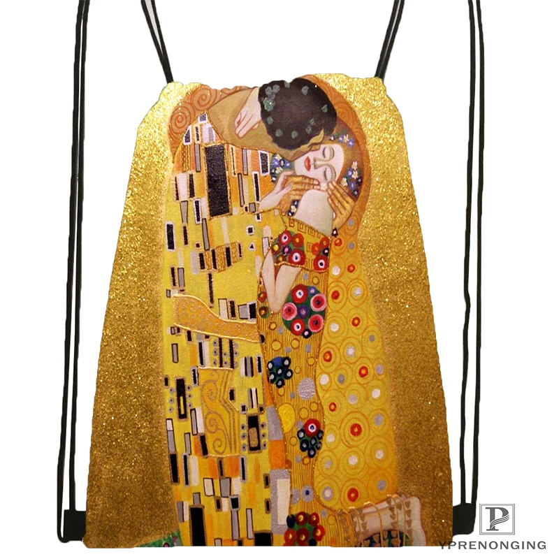 На заказ Gustav Klimt Drawstring рюкзак сумка милый рюкзак для детей ранец(черная спинка) 31x40 см#180531-03-15