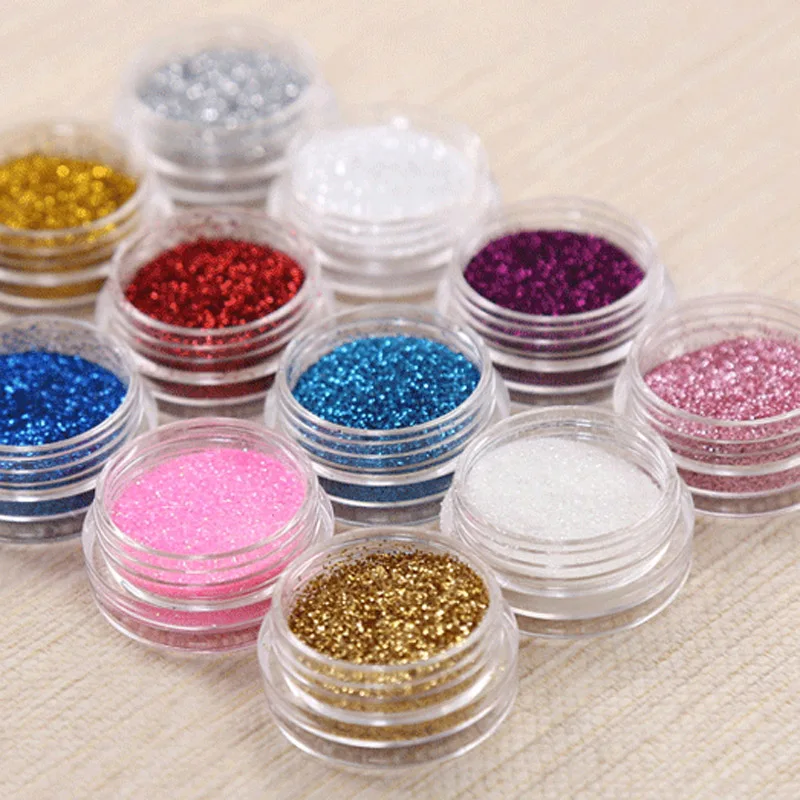 Блестящий Порошок для ногтей 12 шт./лот блестящий порошок пыльный драгоценный