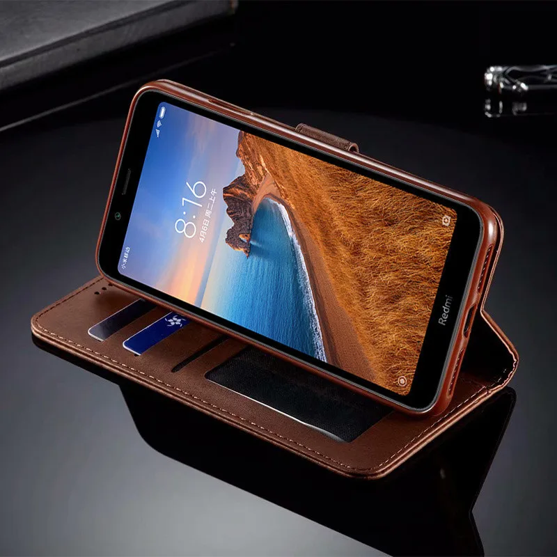Чехол для Redmi 7A кожаный Винтажный чехол бумажник телефона откидной Магнитный Xiaomi
