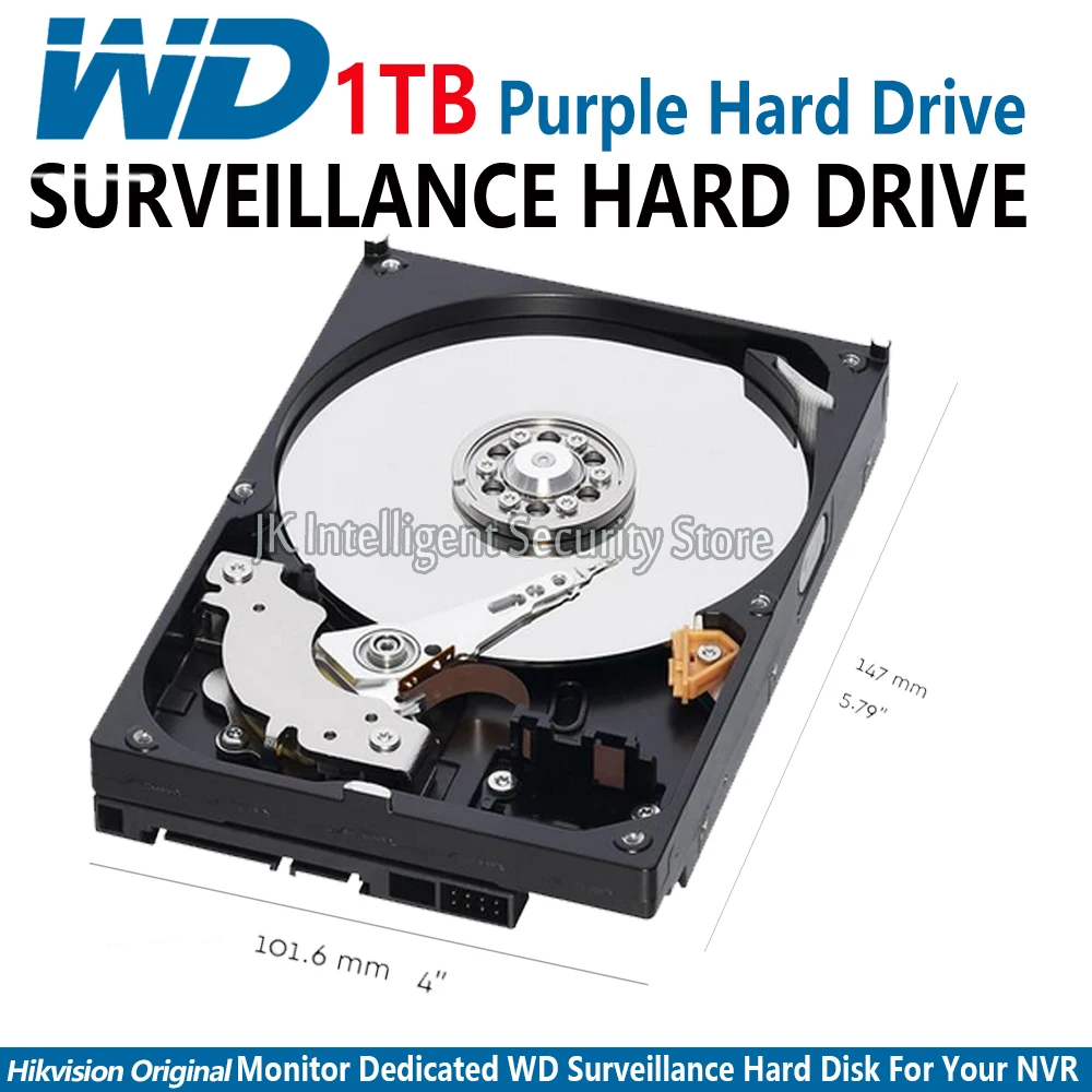 Hikvision монитор посвященный жесткий диск 1 ТБ WD фиолетовый 1000 Гб HDD 3 5 &quotжесткий для