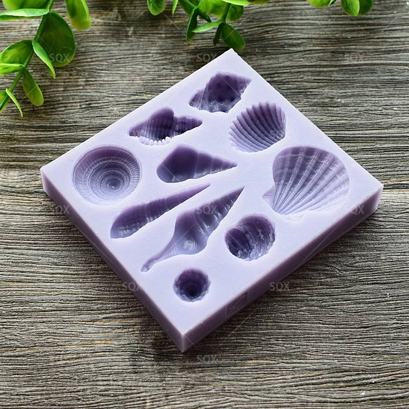 

Beautiful Shell And Conch Shape Silicone Soap Mold Chocolate Fondant Cake Moulds Kitchen Baking Cake Tools SQ1439