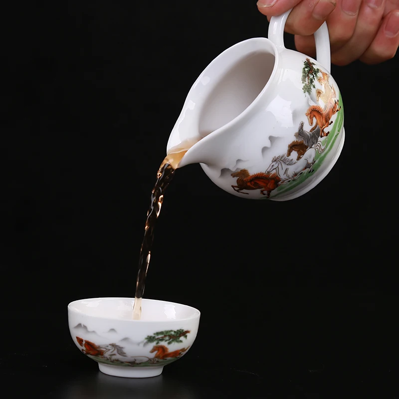 Кун фу &quot костяной фарфор Чай комплект Керамика чайник gaiwan чайная чашка для Пуэр