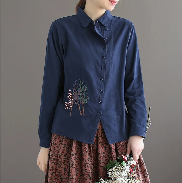 Женская приталенная блузка в стиле ретро Весенняя Повседневная рубашка кардиган