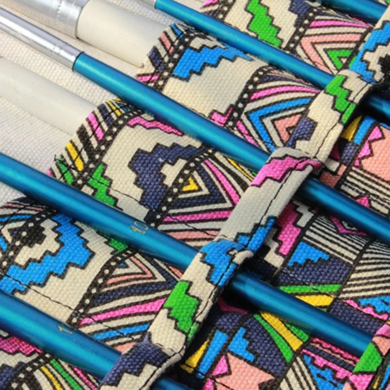 20 отверстий холст кисть для краски рулон сумка пенал рисования ручка сумки