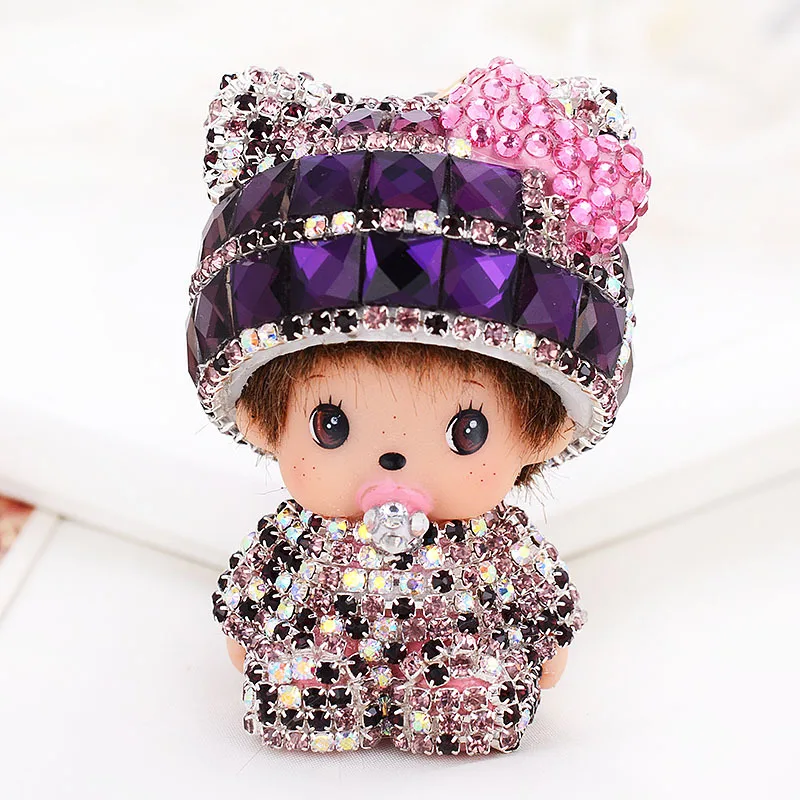 Милый мультфильм MONCHHICHI брелок для ключей мода сплава цинка аниме подвеска женщин