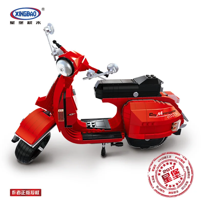 Блок Xingbao 03002 настоящий креативный технический Классический конструктор Vespa P200 Moto