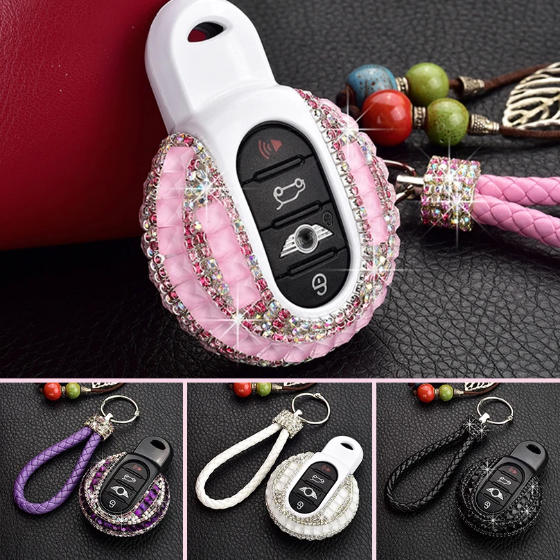 Gift High Quality Luxury Diamond Key Cover Shell For BMW MINI Cooper F56 F55 F54 F60 R55 R56 R59 R60 R61 ONE S Clubman Keychain |