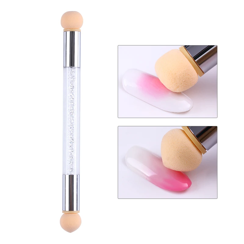 

5pcs/10pcs Set Soft Sponge Replaceable Heads for Glitter Powder Nail Brush Round Sharp Head Random of Gradient Pen Tool