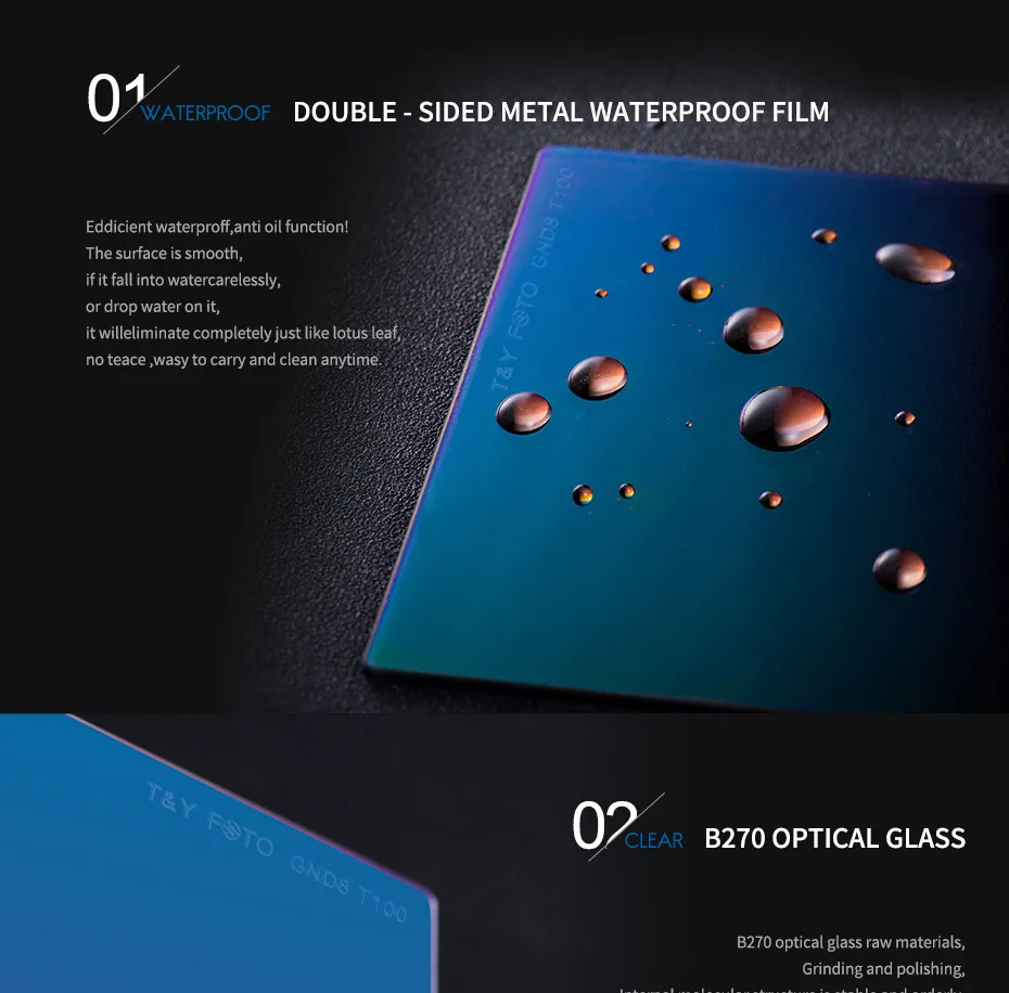 Wtianya Square Filter 100MM GND8 0.9 Graduated Gray Glass Filters with Metal Coating Gradient Camera lens | Электроника