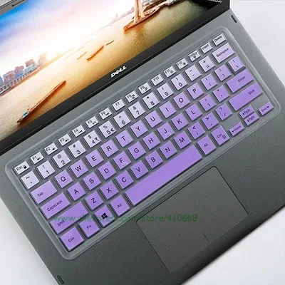 Gradualpurple Силиконовая клавиатура для ноутбука кожного покрова протектор для Dell Inspiron 14 3000 5000 14R 14MR 14MD 14 м 5447 14LR 14L 14C 14CR - Цвет: Gradualpurple