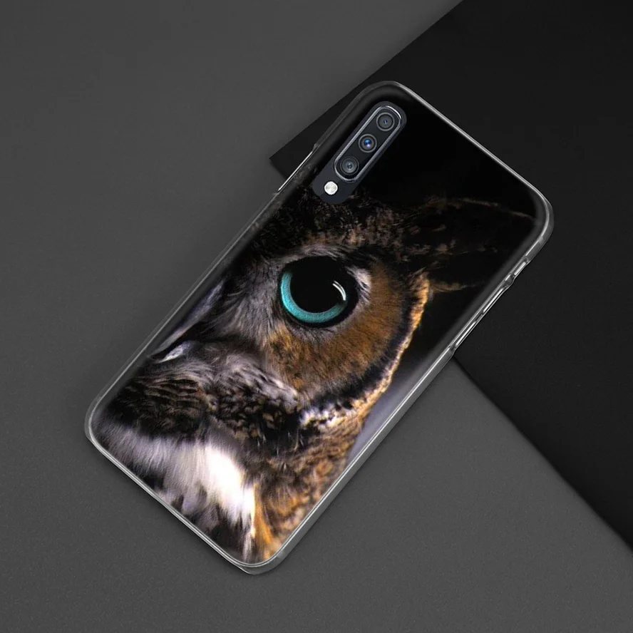 Животное чехол для samsung Galaxy A50 A70 A20e A40 A30 A20 A10 A8 A6 плюс A9 A7 жесткий прозрачный чехол для телефона чехол с камуфляжным принтом совы