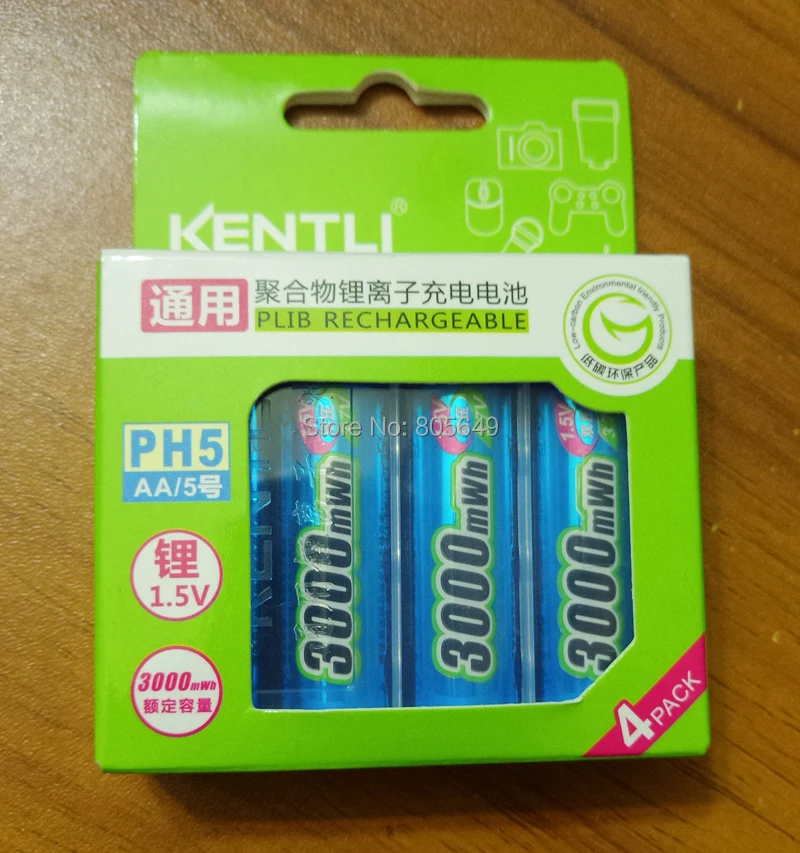 8 шт. аккумуляторная батарея KENTLI 3000mWh AA 1 5 В литий полимерная для камеры|aa rechargeable