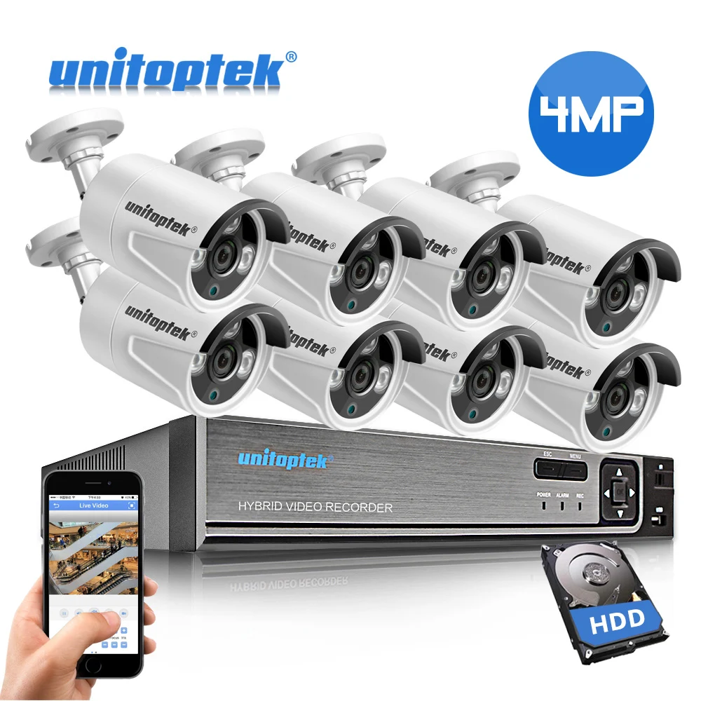 HD H.265 4MP POE IP камера CCTV система 4CH 8CH NVR с 2592*1520 безопасности наружная