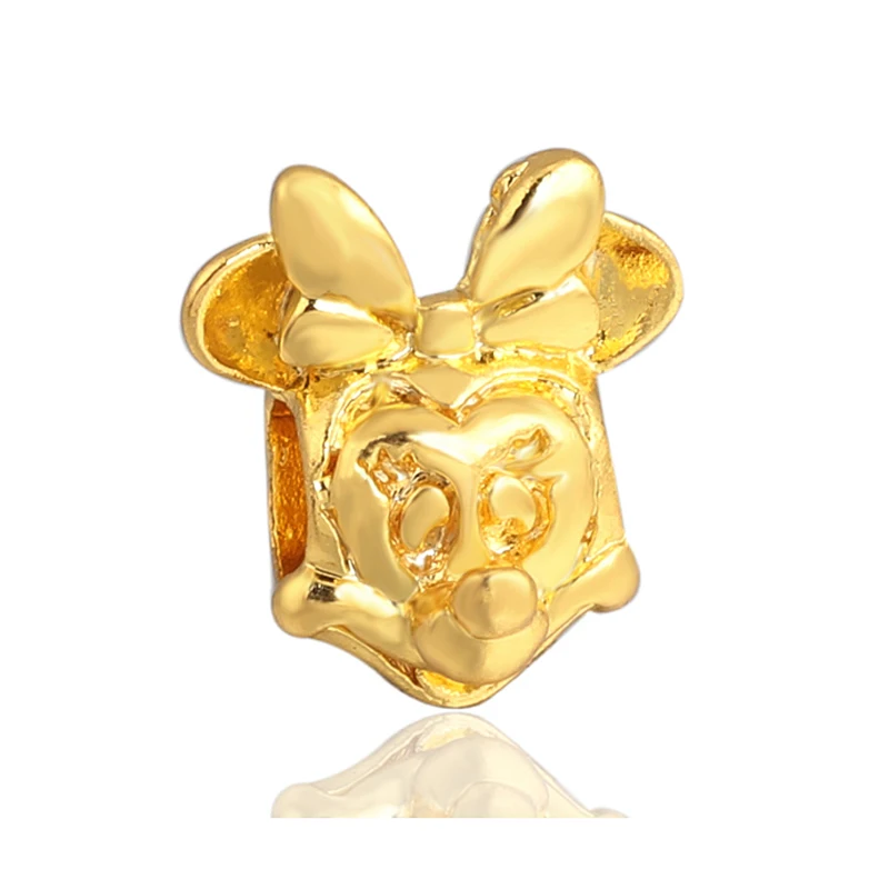 Hot Selling Hollow Bow Heart Crystal Mickey Charms Beads Fit Pandora Bracelets &amp Bangles for Women Valentine's Day Gifts Perles |