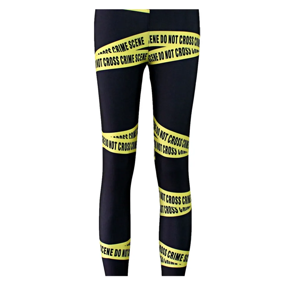 

Elastic Casual Pants 3D Digital Printing Yellow warning bar Pattern Women Leggings 7 sizes Fitness Clothing Free Shipping