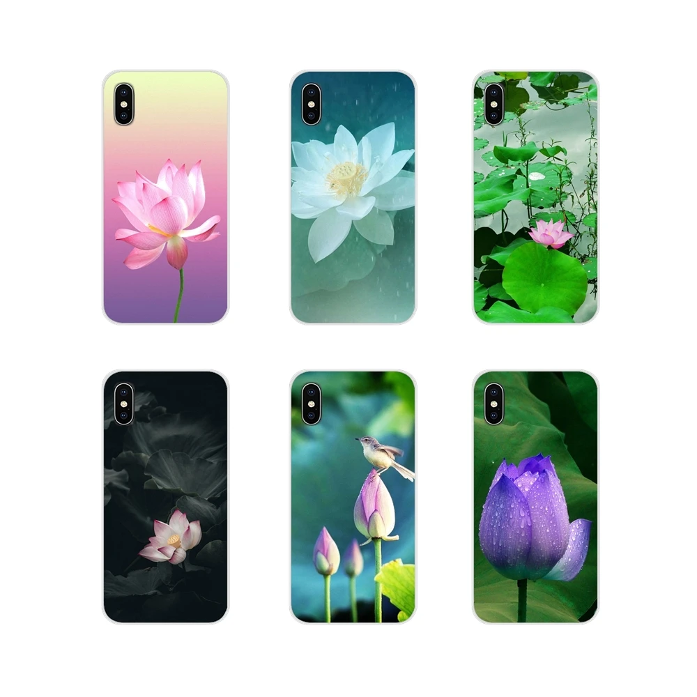 Для Apple iPhone X XR XS MAX 4 4S 5 5S 5C SE 6 6S 7 8 Plus ipod touch прозрачный мягкий чехол Цветок лотоса в