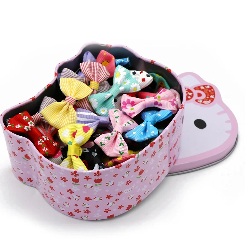 C series--flower box 50 шт. ленты банты заколки Изысканная заколка для волос с коробкой hello kitty заколки для волос аксессуары для волос для девочек - Цвет: C series--flower box