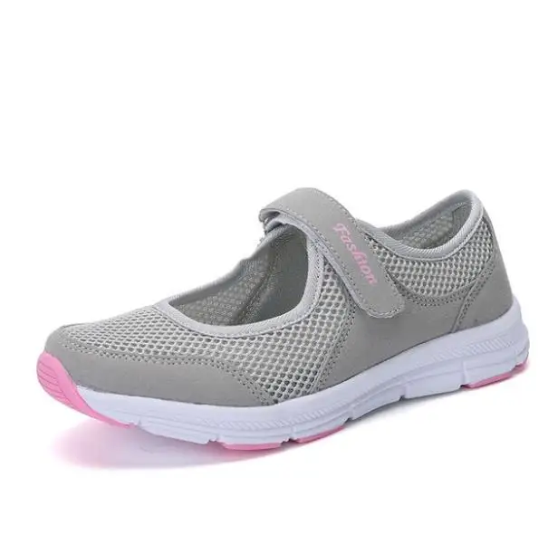 light grey Г., летняя модная женская обувь на платформе женская повседневная обувь с дышащей сеткой Мокасины, zapatos mujer, женские водонепроницаемые Мокасины - Цвет: light grey