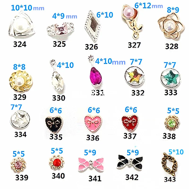 10 шт./лот Щепка Стразы Nail Art Украшение 3D Mix Размеры Наклейка Цветок Луки