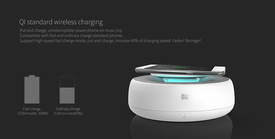Переносной Bluetooth колонки Беспроводной телефон Зарядное устройство NILLKIN Hi-Fi стерео звук Системы Qi Быстрая зарядка для Xiaomi Smart Home Спальня