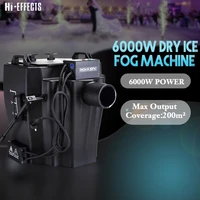 high power 6000w smoke fog machine dry ice machine stage with fly case and nozzle low ground stage effect party machine