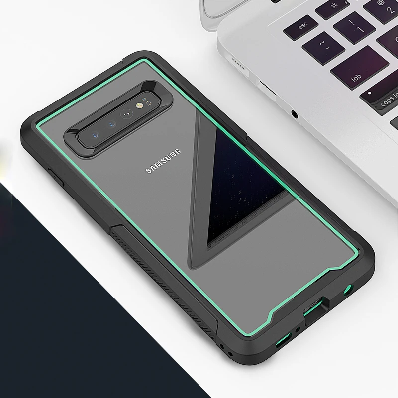 for Samsung Galaxy S10 Plus S10E Rugged Clear Case Full-Body Hybrid Bumper Cover Support Wireless Charging | Мобильные телефоны и
