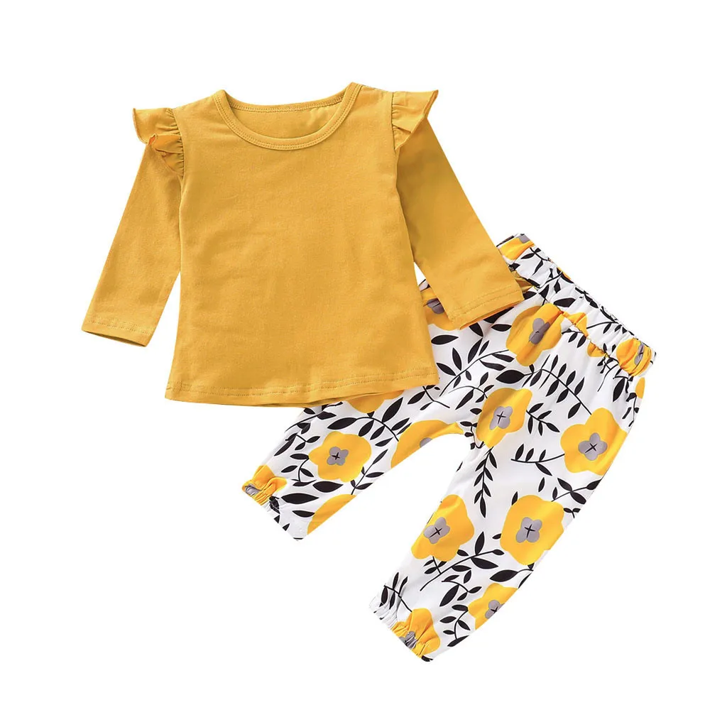 MUQGEW зимняя одежда для маленьких девочек детская с оборками длинным рукавом