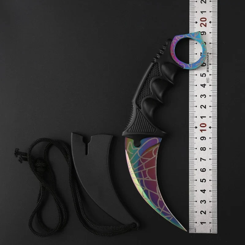 J CS GO, тактический коготь, нож Karambit, инструменты для кемпинга, охоты, выживания, EDC, ножи с фиксированным лезвием, с оболочкой - Цвет: J