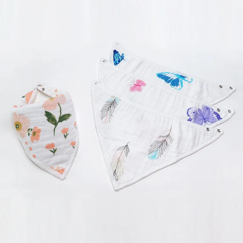 6-слойные треугольные нагрудники Muslinlife бандана для новорожденных из мягкого