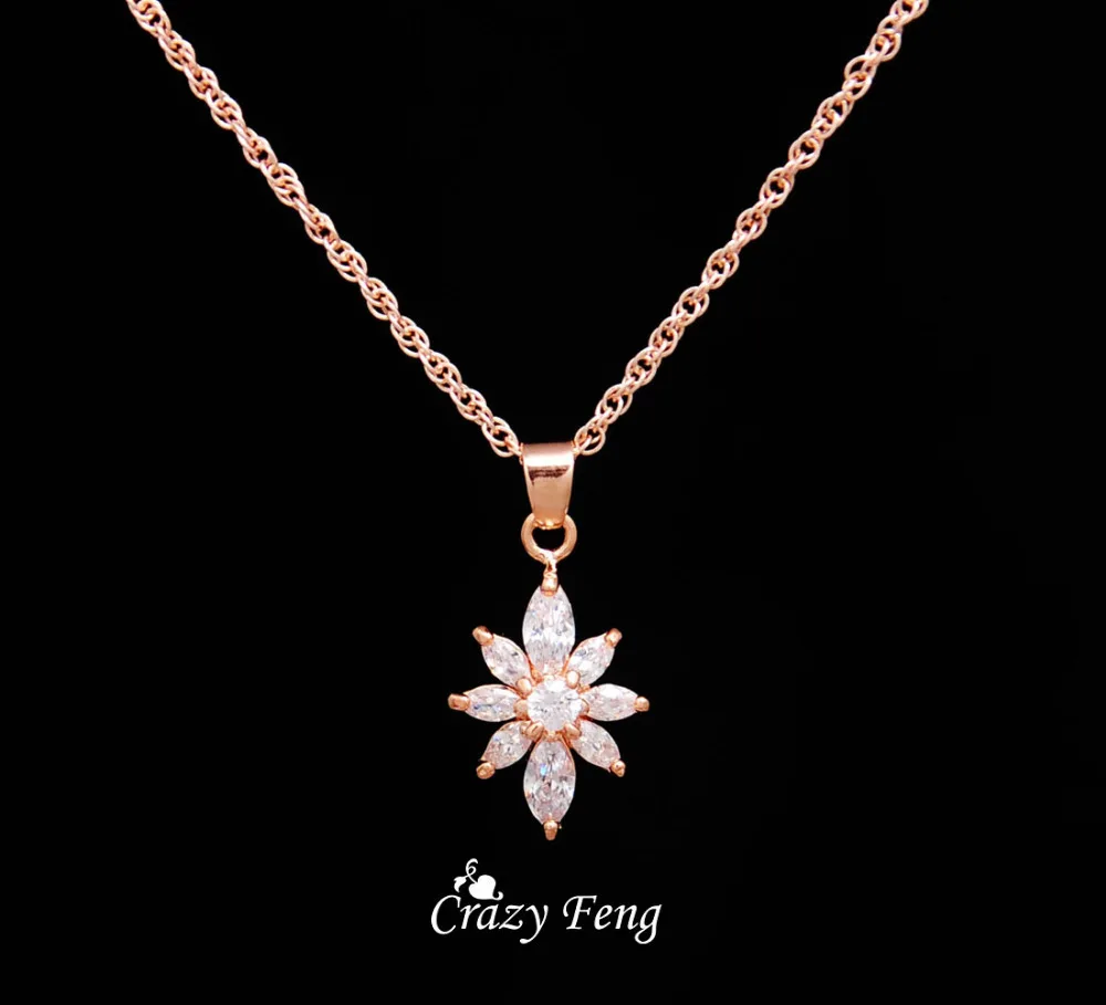 Набор свадебных ювелирных украшений с цветами для вечеринки ожерелье и серьги