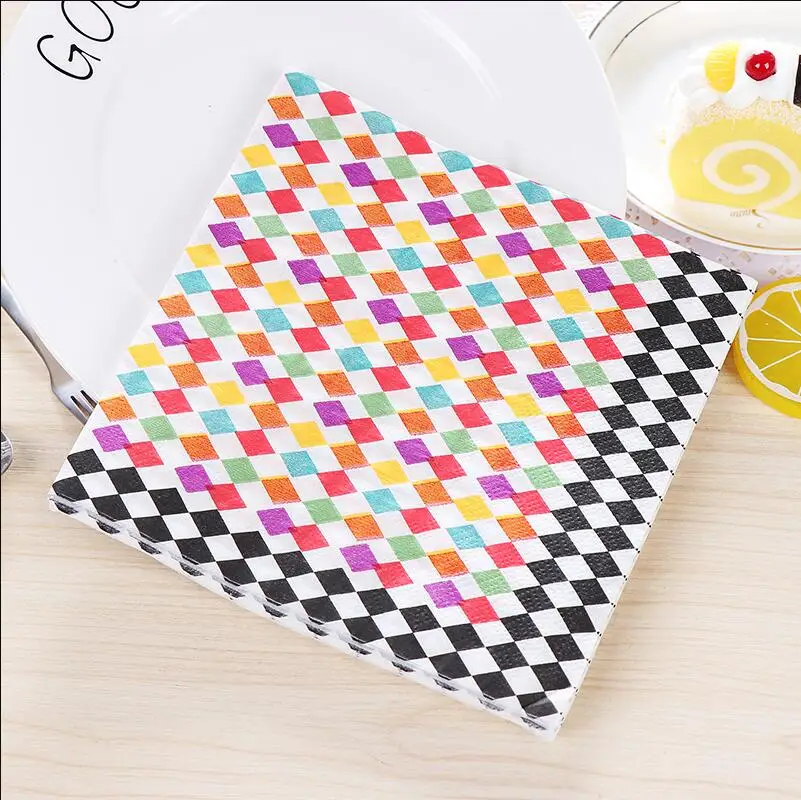 ZGTGLAD геометрические хроматические алмазные бумажные салфетки кафе &amp из ткани