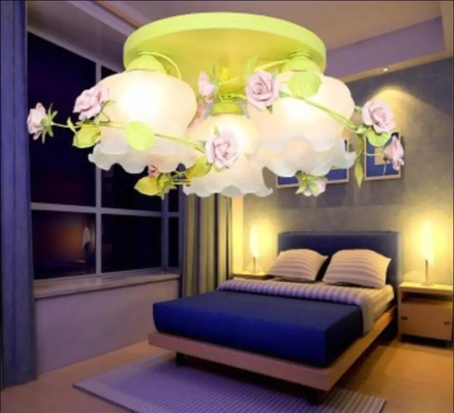 Цветок Роза LED подвесной светильник облако матовое стекло абажур поглощает