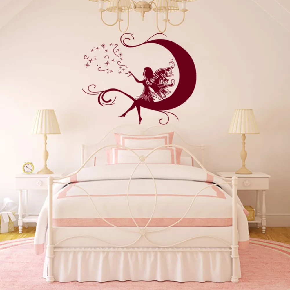 Наклейка на стену сделай сам с изображением девушки Луне сказочные Мультяшные