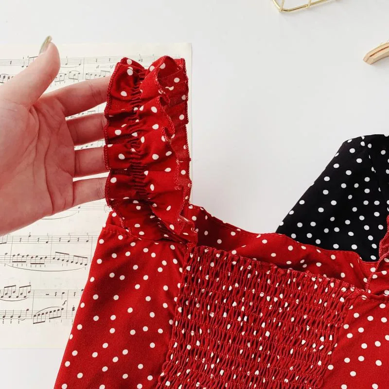 Женский укороченный топ пикантная майка без рукавов шифоновый в горошек с