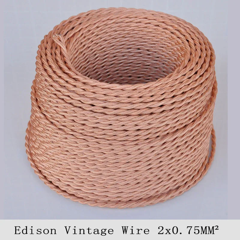Винтажный витой провод для лампы Эдисона 2 Х0 75 мм2 витая проволока в стиле ретро