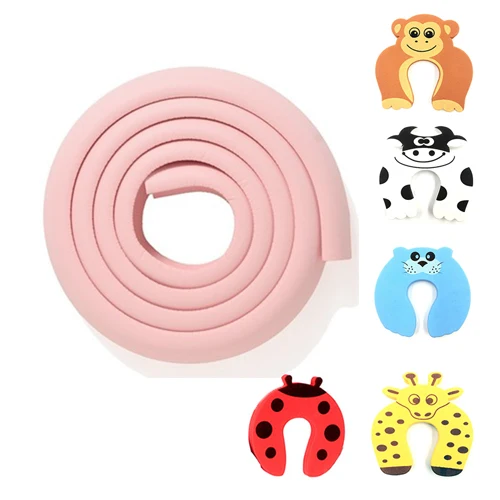 Pink 4 м настольная защита края стола полоски+ 8 шт. накладка на углы домашняя Подушка защитная полоса детское защитное оборудование легко установить - Цвет: Pink