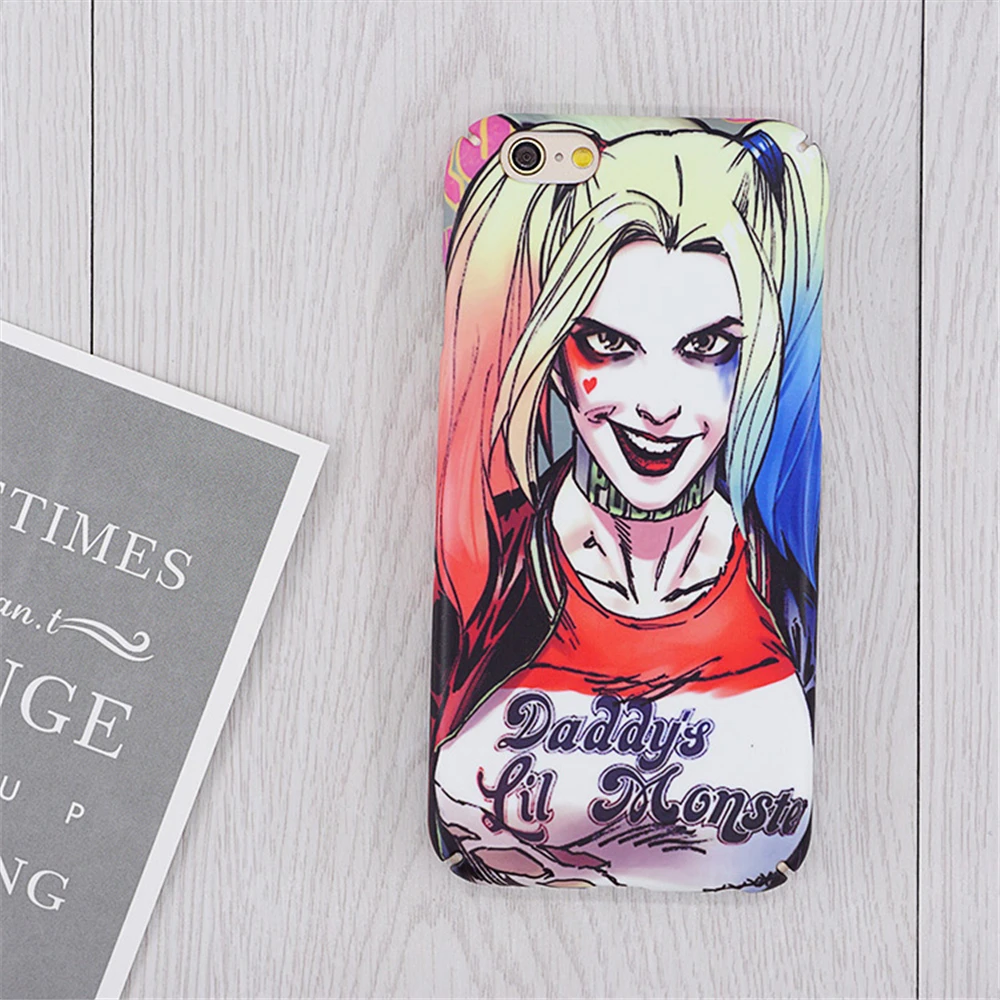 Cases For iphone 7 Popular Cartoon Joker Harley Quinn Comics Couples Pattern Phone Case 7PLus New Hard PC Back Cover |