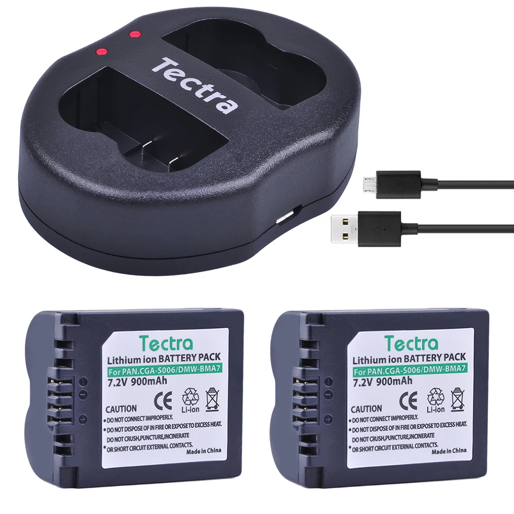 2 шт. CGA-S006 S006 S006A DMW-BMA7 DMW BMA7 батарея + USB двойное зарядное устройство для Panasonic DMC FZ7 FZ8
