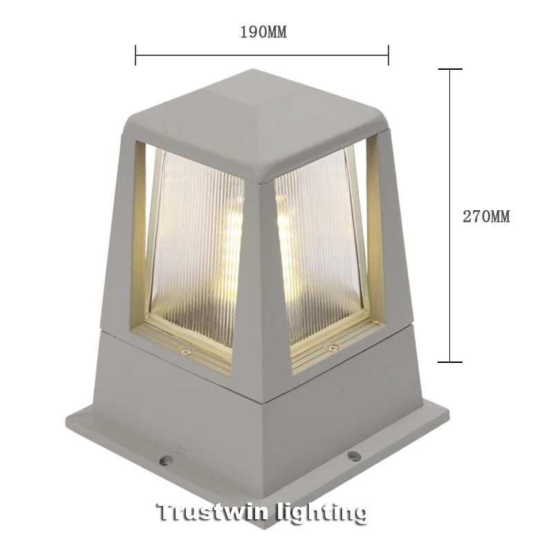 2X алюминиевый серый черный настенный светильник светодиодный для сада парка