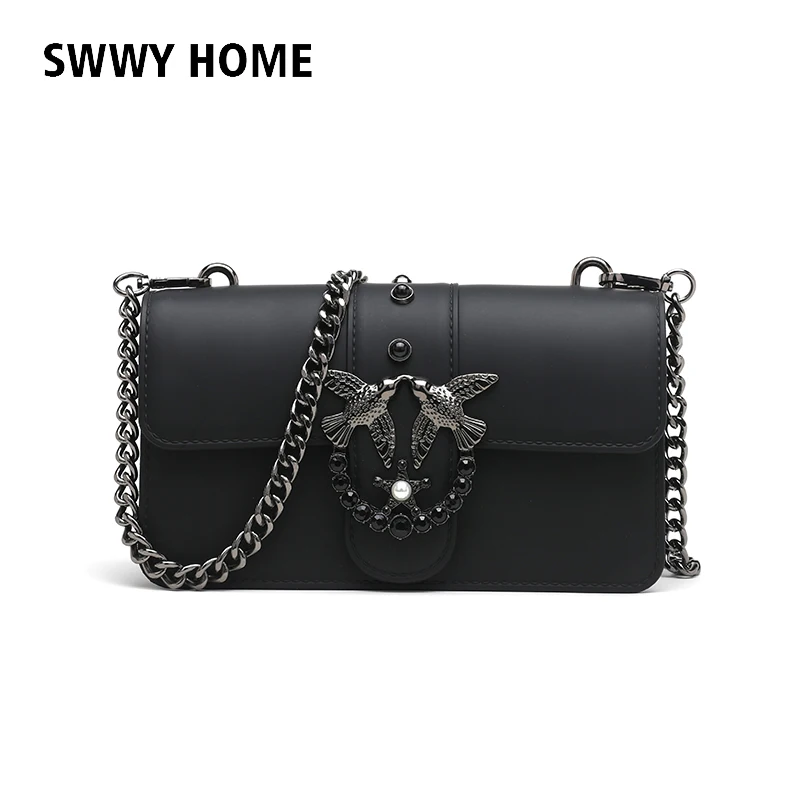 Swallow 2018 Female Brand Hand Bag Woman Messenger Bags Lady Rivet chain Women Fashion Leather Shoulder Girl Crossbody  Багаж и