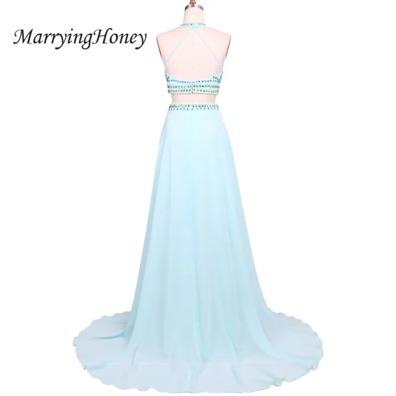 Mint Sheer Backless O-neck Long Prom Dresses 2017 Real Photo Crystal Beaded A-line Formal Dress Party Robe De Soiree | Свадьбы и
