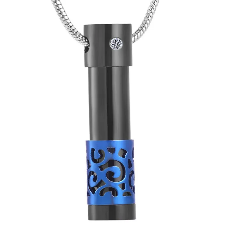 

IJD2451 Stainless Steel Cylinder Cremation Souvenir Necklace of Ashes Urn Keepsake Memorial Pendant Jewelry