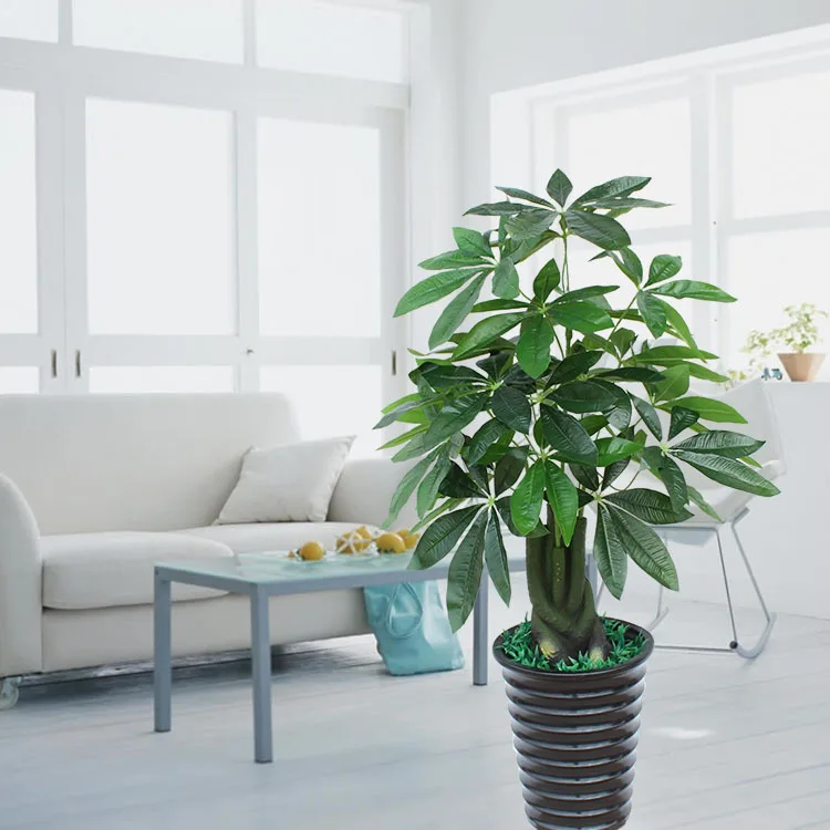 Новые искусственные зеленые растения 60 см 100 богатое дерево бонсай без горшка