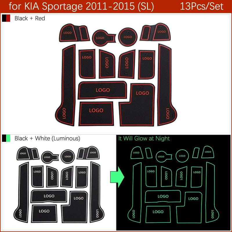 Противоскользящий коврик для разъема ворот резиновые подставки KIA Sportage 2011 2012 2013