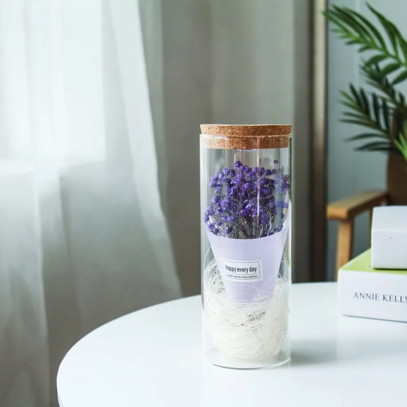 Gypsophila стеклянные декоративные ночные огни настольное украшение с деревянной основой для детской гостиной украшения дома