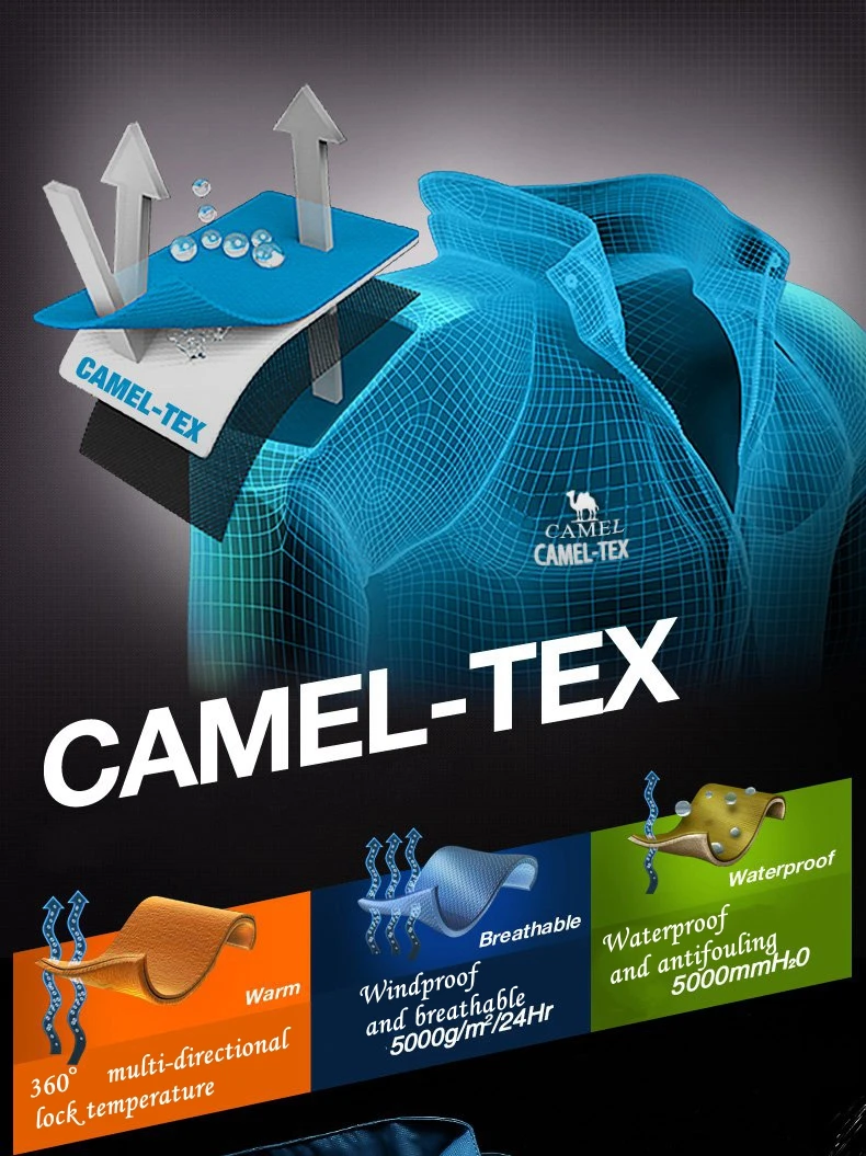 CAMEL Женская куртка 3 в 1, теплая, ветрозащитная, водонепроницаемая, дышащая, Спортивная, походная, походная, дождевик